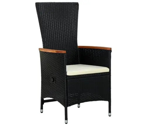 11-Daļīgs Dārza Mēbeļu Komplekts, Matrači, Melna Pe Rotangpalma Vidaxl