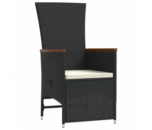 11-Daļīgs Dārza Mēbeļu Komplekts, Matrači, Melna Pe Rotangpalma Vidaxl