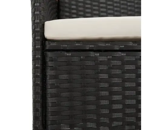 11-Daļīgs Dārza Mēbeļu Komplekts, Matrači, Melna Pe Rotangpalma Vidaxl