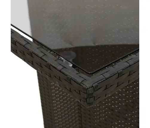 11-Osaline Aiamööbli Komplekt Patjadega, Must, Polürotang