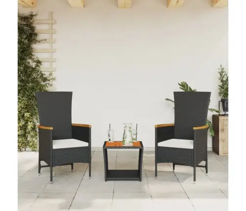 3-Daļīgs Dārza Mēbeļu Komplekts, Matrači, Pe Rotangpalma Vidaxl