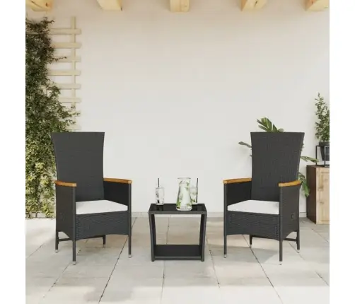 3-Daļīgs Dārza Mēbeļu Komplekts, Matrači, Pe Rotangpalma Vidaxl