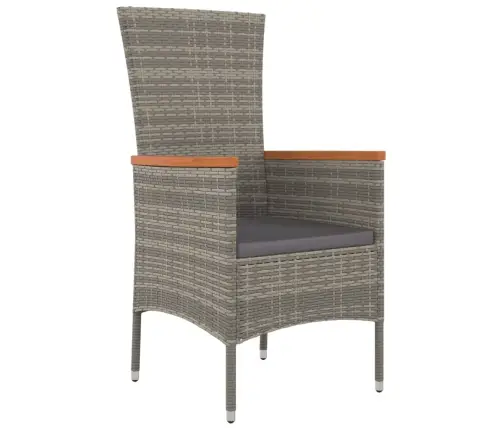 Sodo Komplektas Su Pagalvėlėmis, 9 Dalių, Pilkas, Poliratanas