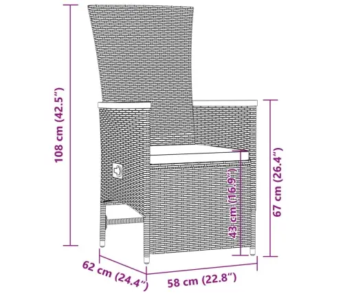 11-Osaline Aia Söögimööbli Komplekt Patjadega, Hall, Polürotang