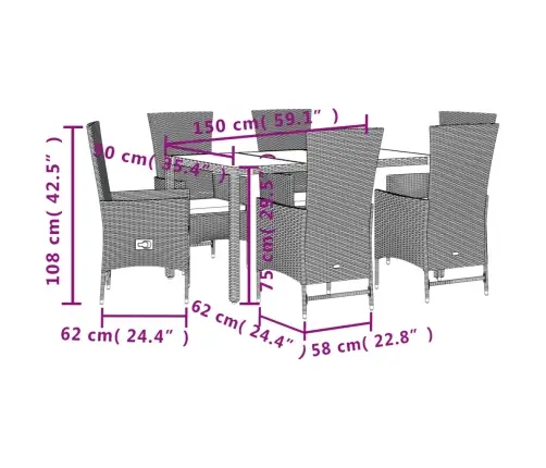 7-Daļīgs Dārza Mēbeļu Komplekts, Matrači, Bēša Pe Rotangpalma Vidaxl 7-Daļīgs Dārza Mēbeļu Komplekts, Matrači, Bēša Pe Rotangpalma Vidaxl