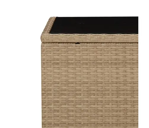 3-Daļīgs Dārza Mēbeļu Komplekts, Matrači, Bēša Pe Rotangpalma Vidaxl