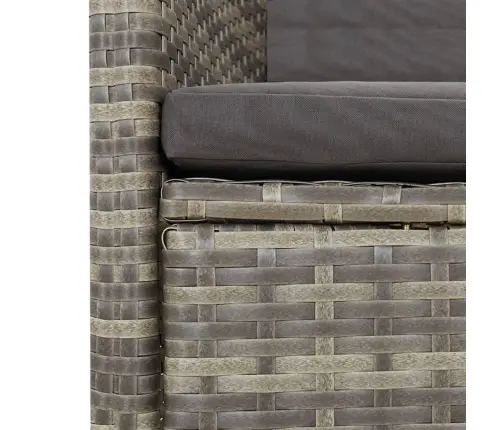 9-Osaline Aiamööbli Komplekt Patjadega, Hall, Polürotang