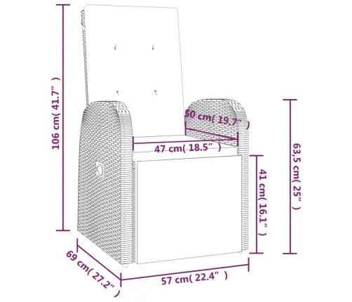 11-Daļīgs Dārza Mēbeļu Komplekts Ar Matračiem, Pe Rotangpalma Vidaxl