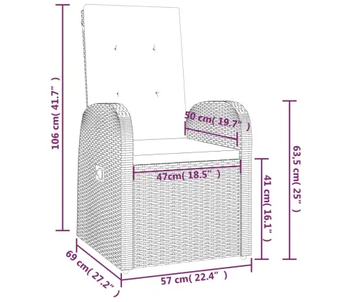 11-Daļīgs Dārza Mēbeļu Komplekts Ar Matračiem, Pe Rotangpalma Vidaxl