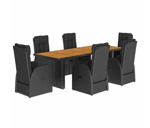 7-Daļīgs Dārza Mēbeļu Komplekts Ar Matračiem, Pe Rotangpalma Vidaxl