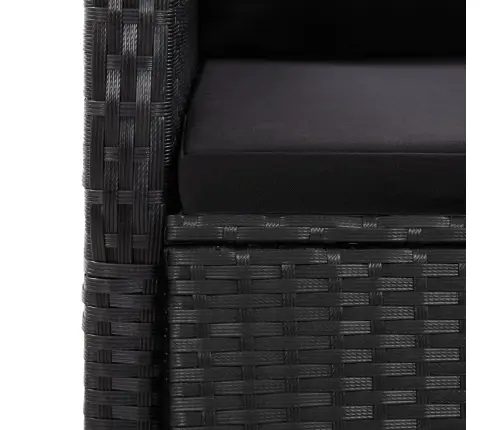 11-Daļīgs Dārza Mēbeļu Komplekts, Matrači, Melna Pe Rotangpalma Vidaxl