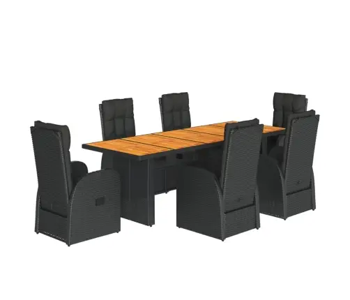 7-Daļīgs Dārza Mēbeļu Komplekts Ar Matračiem, Pe Rotangpalma Vidaxl