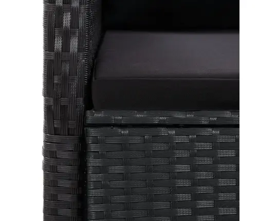 11-Daļīgs Dārza Mēbeļu Komplekts, Matrači, Melna Pe Rotangpalma Vidaxl