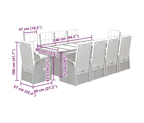 Sodo Komplektas Su Pagalvėlėmis, 11 Dalių, Juodas, Poliratanas