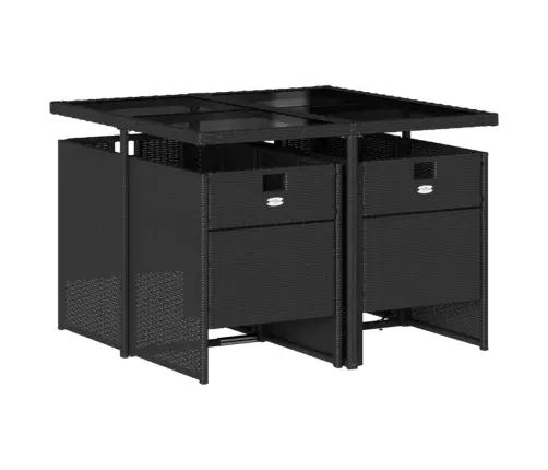 5-Osaline Aiamööbli Komplekt Patjadega, Must, Polürotang