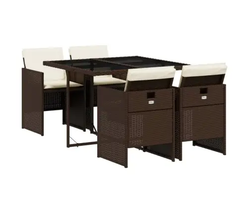 5-Daļīgs Dārza Mēbeļu Komplekts Ar Matračiem, Pe Rotangpalma Vidaxl