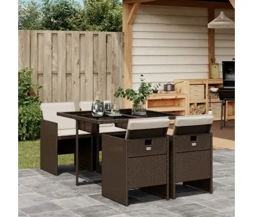 5-Daļīgs Dārza Mēbeļu Komplekts Ar Matračiem, Pe Rotangpalma Vidaxl