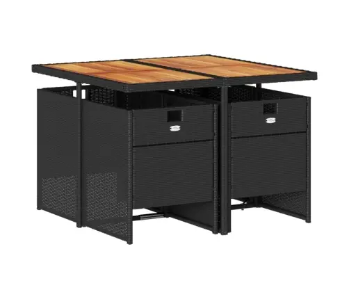 5-Osaline Aiamööbli Komplekt Patjadega, Must, Polürotang