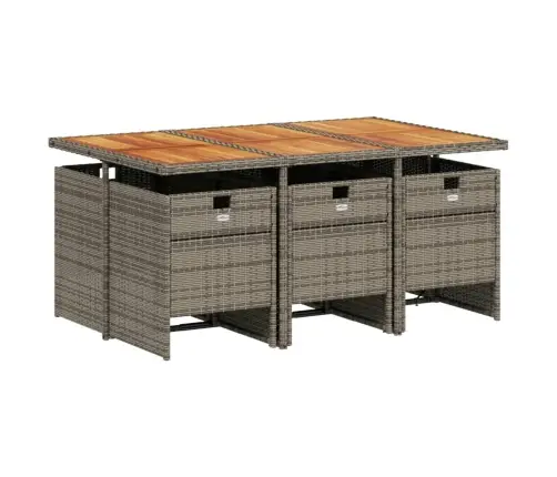 Sodo Komplektas Su Pagalvėlėmis, 7 Dalių, Pilkas, Poliratanas