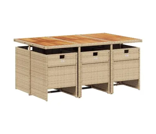 7-Daļīgs Dārza Mēbeļu Komplekts, Matrači, Bēša Pe Rotangpalma Vidaxl 7-Daļīgs Dārza Mēbeļu Komplekts, Matrači, Bēša Pe Rotangpalma Vidaxl