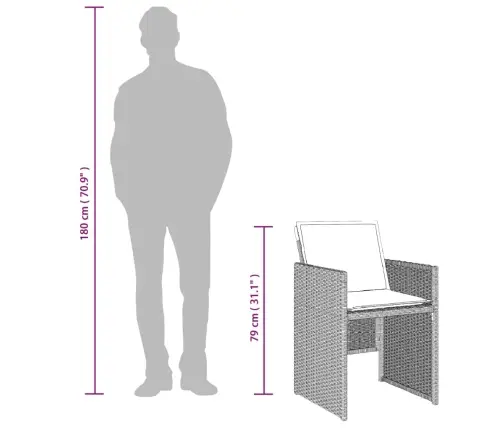 9-Daļīgs Dārza Mēbeļu Komplekts, Matrači,Gaiši Pelēka Pe Pinums Vidaxl