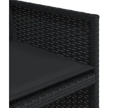 11-Osaline Aiamööbli Komplekt Patjadega, Must, Polürotang