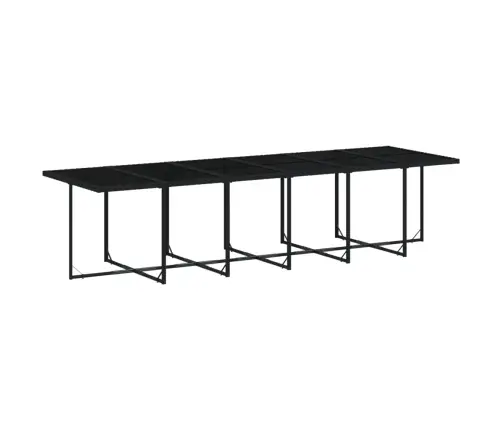 13-Daļīgs Dārza Mēbeļu Komplekts Ar Matračiem, Melns Pe Vidaxl