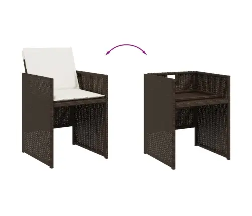 13-Osaline Aia Söögimööbli Komplekt Patjadega, Pruun, Pe-Rotang