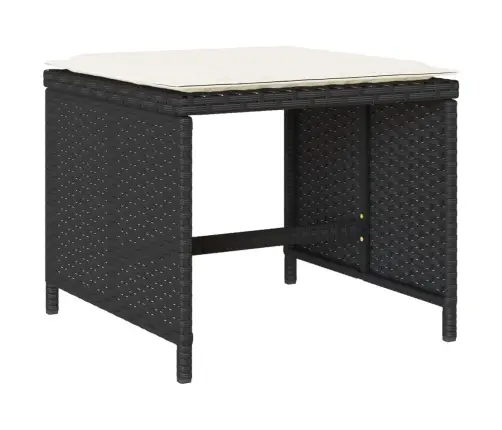 9-Osaline Aiamööbli Komplekt Patjadega, Must, Polürotang