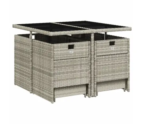 Sodo Komplektas Su Pagalvėlėmis, 9 Dalių, Pilkas, Poliratanas