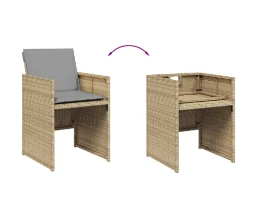 9-Daļīgs Virtuves Mēbeļu Komplekts Ar Matračiem, Pe Rotangpalma  Vidaxl