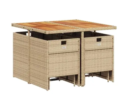 9-Daļīgs Virtuves Mēbeļu Komplekts Ar Matračiem, Pe Rotangpalma Vidaxl