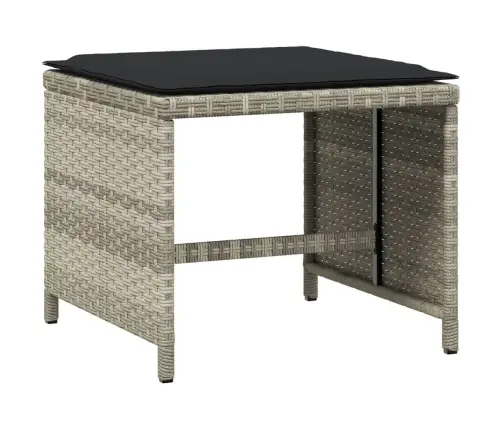 11-Daļīgs Dārza Mēbeļu Komplekts Ar Matračiem, Gaiši Pelēka Pe Vidaxl