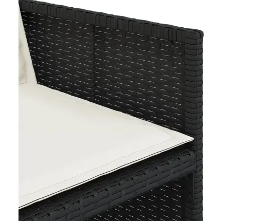 11-Osaline Aiamööbli Komplekt Patjadega, Must, Polürotang