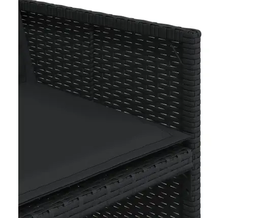 13-Daļīgs Dārza Mēbeļu Komplekts Ar Matračiem, Melns Pe Vidaxl