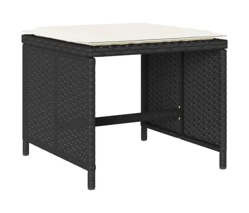 13-Daļīgs Dārza Mēbeļu Komplekts Ar Matračiem, Melns Pe Vidaxl