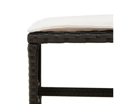 15-Daļīgs Dārza Mēbeļu Komplekts Ar Matračiem, Melns Pe Vidaxl