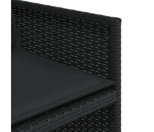 Sodo Komplektas Su Pagalvėlėmis, 17 Dalių, Juodas, Poliratanas