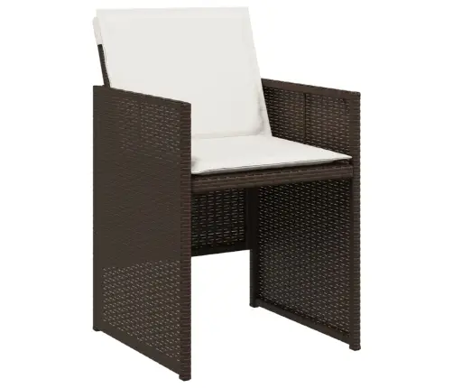 Sodo Komplektas Su Pagalvėlėmis, 17 Dalių, Rudas, Poliratanas