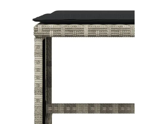 17-Osaline Aia Söögimööbli Komplekt Patjadega, Hall, Polürotang