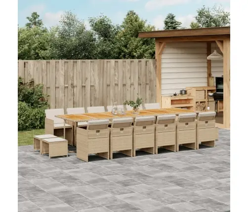 17-Daļīgs Virtuves Mēbeļu Komplekts Ar Matračiem, Bēša Pe Vidaxl