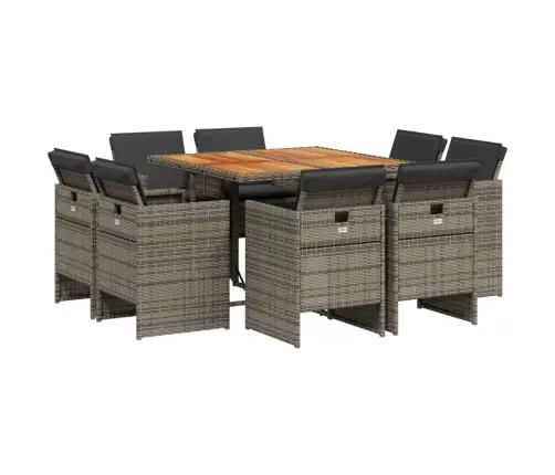 9-Daļīgs Dārza Mēbeļu Komplekts Ar Matračiem, Pe Rotangpalma Vidaxl