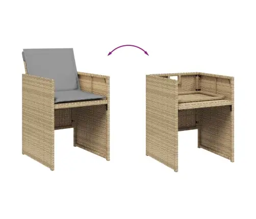 13-Osaline Aia Söögimööbli Komplekt Patjadega, Beežid Toonid