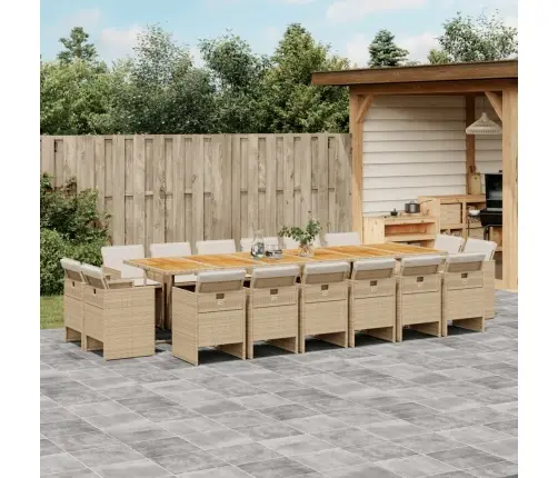 17-Daļīgs Virtuves Mēbeļu Komplekts Ar Matračiem, Bēša Pe Vidaxl