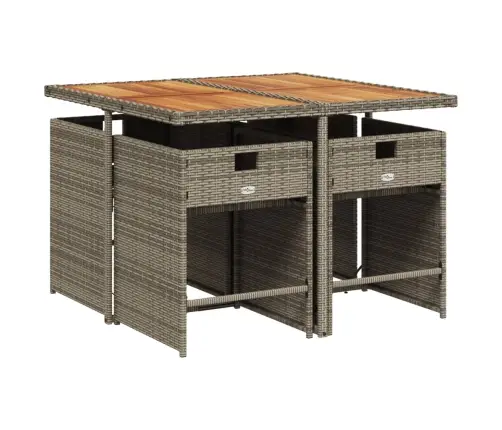 Sodo Komplektas Su Pagalvėlėmis, 5 Dalių, Pilkas, Poliratanas