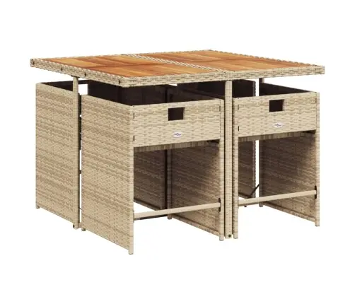 5-Osaline Aiamööbli Komplekt Patjadega, Beež, Polürotang