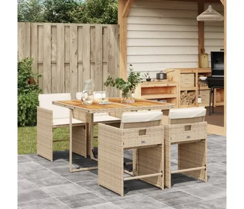 5-Osaline Aiamööbli Komplekt Patjadega, Beež, Polürotang