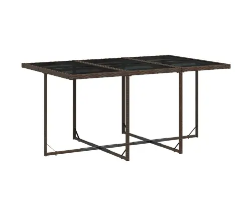 7-Osaline Aia Söögimööbli Komplekt Patjadega, Pruun, Polürotang