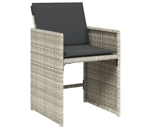 9-Osaline Aiamööbli Komplekt Patjadega, Helehall, Polürotang