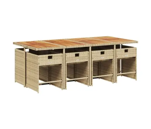 9-Osaline Aiamööbli Komplekt Patjadega, Beež, Polürotang
